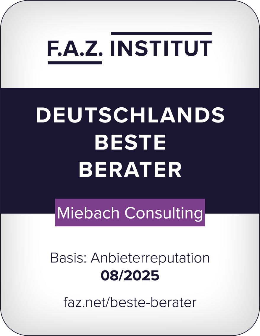 FAZ Siegel Beste Berater 2025 Miebach Consulting